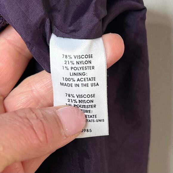 Nanette Lepore Purple Cap Sleeve Knee Length Dress Size 4 Zip Up Front - Picture 5 of 10